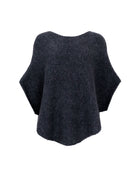 BCPELLA boucle poncho - Dark Grey - Black Colour
