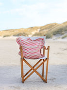 BCFLORA CUSHION COVER WITH FRILL - Bouquet Pink - Black Colour