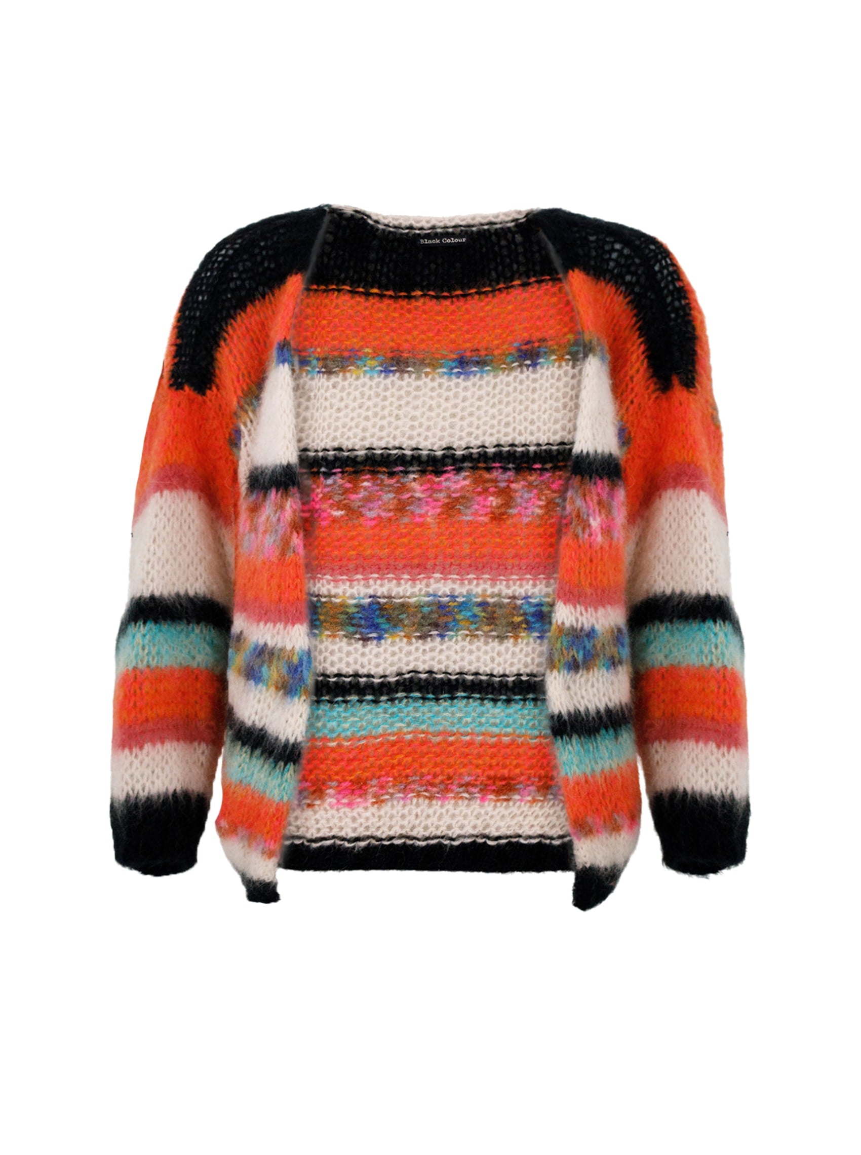 BCADRIA multi striped cardigan - Orange Multi - Black Colour
