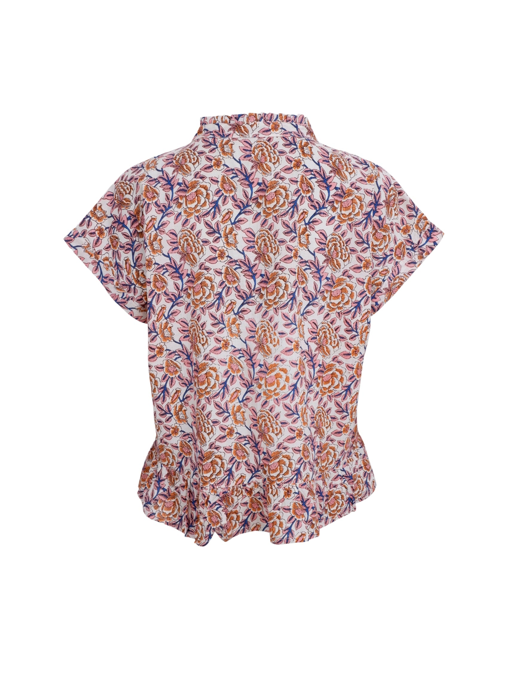 BCFLORA Ruffle s/s blouse - Fairy Flower - Black Colour