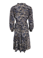 BCLUNA Rose boho short dress - Slate Grey - Black Colour