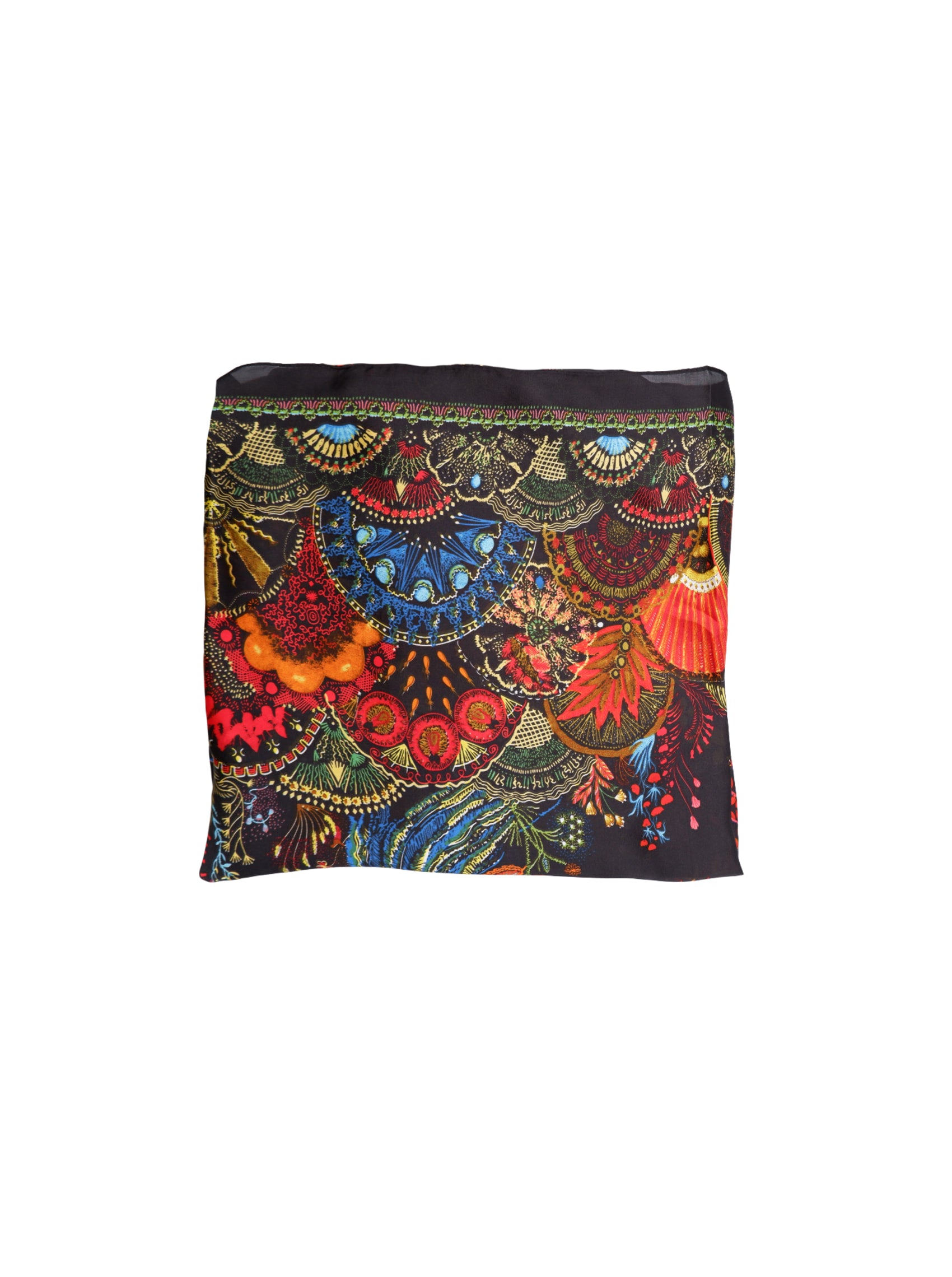 BCMONS satin scarf - Black - Black Colour