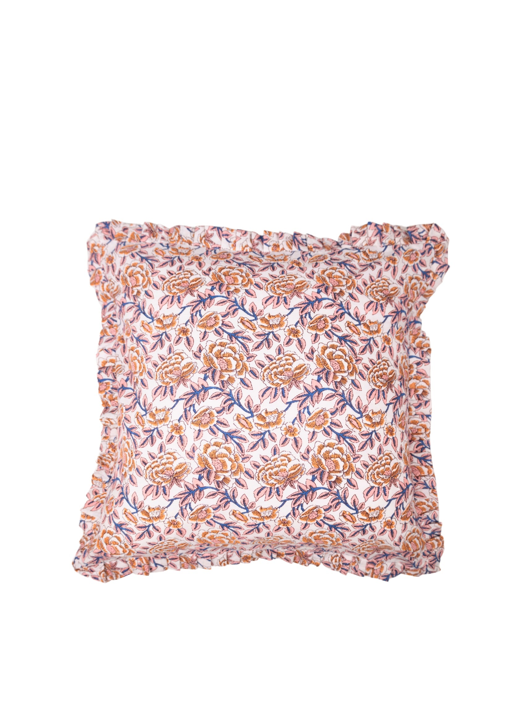 BCFLORA CUSHION COVER WITH FRILL - Fairy Flower - Black Colour